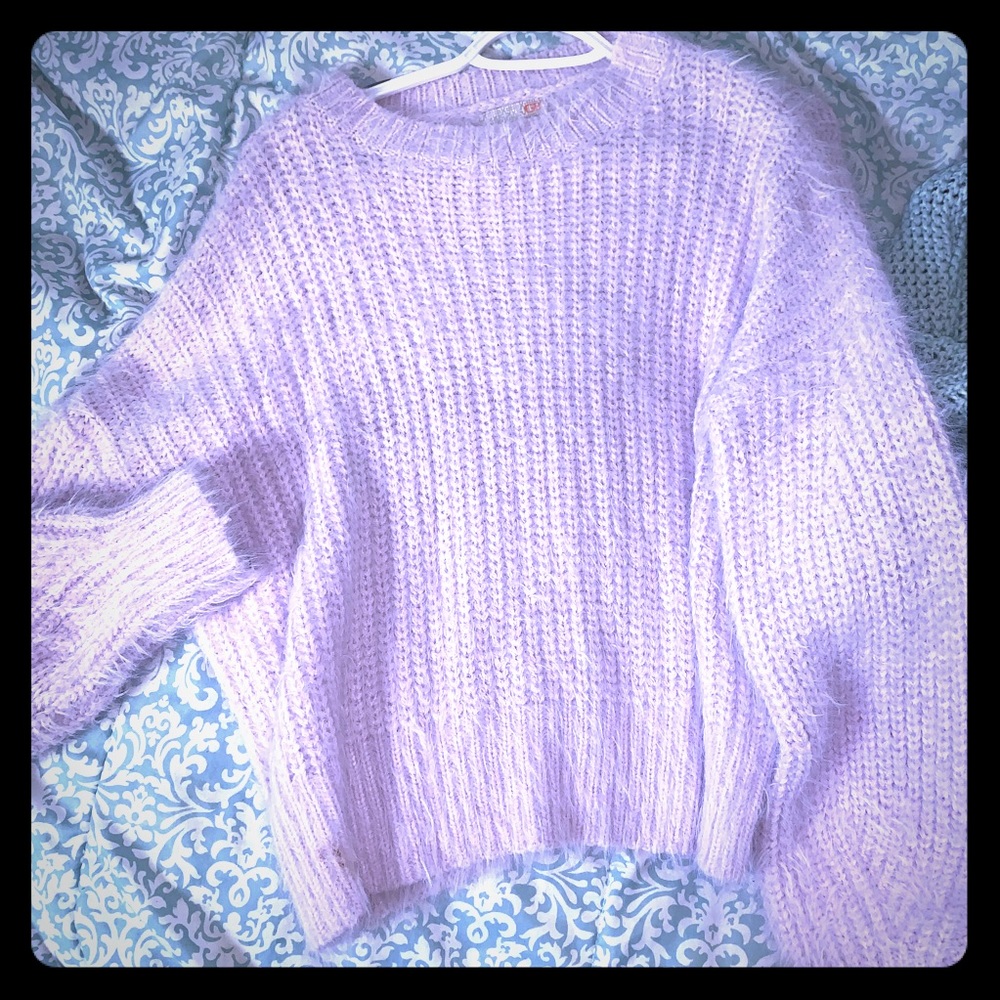 Purple fuzzy sweater